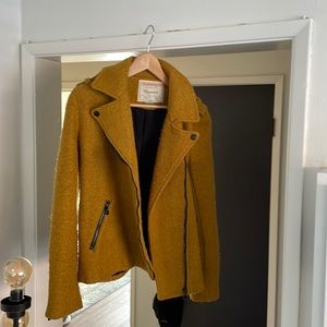 Anthropologie Mustard Bomber Jacket